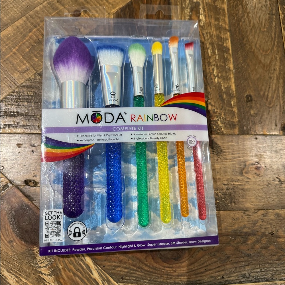 Moda Brush Set - Rainbow Full Face 6pc Makeup Professional Quality